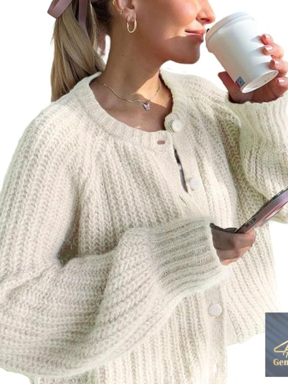 Chunky Knit Cardigan Sweater Button Down Long Sleeve Open Front Loose Fit
